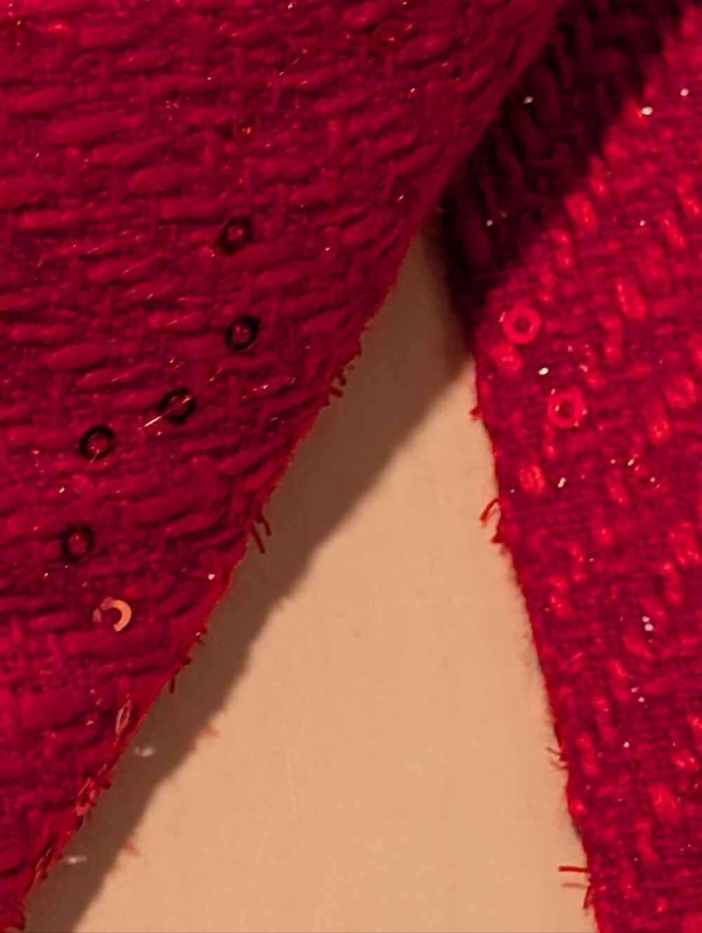 NWT Power Red 🍒 Andree Special Occasion Red Sequin Tweed Double-Breasted Blazer - Picture 9 of 12
